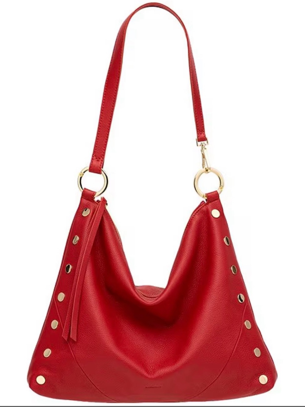 NWT Hammitt Kyle Large Chili Red Pebbled Leather Brushed Gold Shoulder Bag - Picture 3 of 8